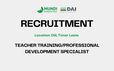 Recruitment – Teacher training/Professional Development Specialist